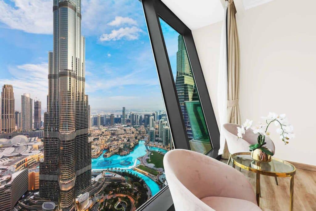 Bedroom with Burj Khalifa Day View